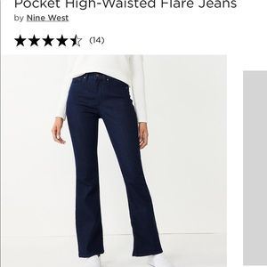 Nine West slimming pocket high-waisted flare jeans